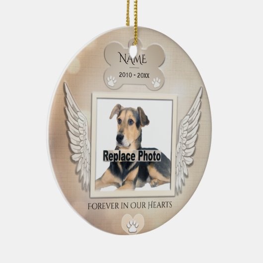 Custom Pet Memorial Keramisch Ornament (Rechts)