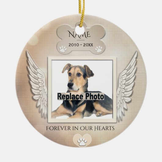Custom Pet Memorial Keramisch Ornament (Voorkant)