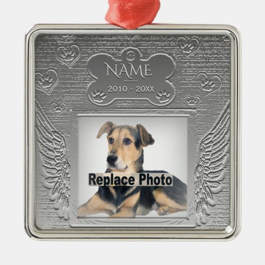 Custom Pet Memorial Metalen Ornament (Voorkant)