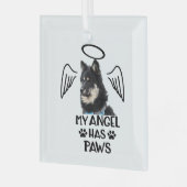 Custom Pet Memorial Ornament My Angel Has Wings (Voorkant links)