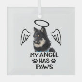 Custom Pet Memorial Ornament My Angel Has Wings (Voorkant)