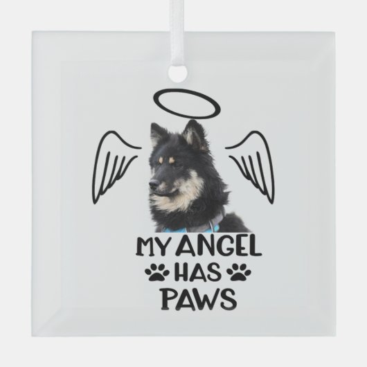 Custom Pet Memorial Ornament My Angel Has Wings (Voorkant)