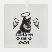 Custom Pet Memorial Ornament My Angel Has Wings (Achterkant)
