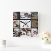 Custom Pet Memorial Photo Wall Vierkante Klok (Huis)