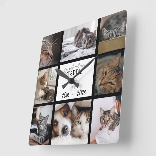 Custom Pet Memorial Photo Wall Vierkante Klok (Hoek)