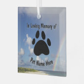Custom Pet Memorial Rainbow Glas Ornament (Voorkant links)