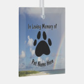 Custom Pet Memorial Rainbow Glas Ornament (Voorkant Rechts)