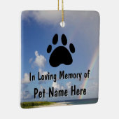 Custom Pet Memorial Rainbow Keramisch Ornament (Rechts)