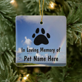 Custom Pet Memorial Rainbow Keramisch Ornament