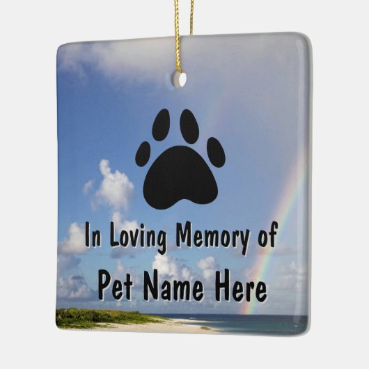 Custom Pet Memorial Rainbow Keramisch Ornament (Links)