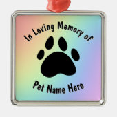 Custom Pet Memorial Rainbow Metalen Ornament (Voorkant)