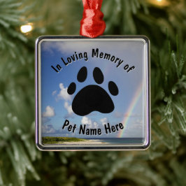 Custom Pet Memorial Rainbow Metalen Ornament
