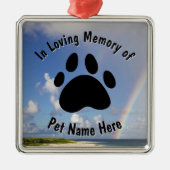 Custom Pet Memorial Rainbow Metalen Ornament (Voorkant)