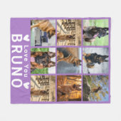 Custom Pet Memory Dog Cat Violet with 9 Photos Fleece Deken (Voorkant (Horizontaal))