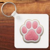 Custom Pet Mom Keychain | Heart Shaped Paw Prints (Voorkant)