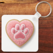 Custom Pet Mom Keychain | Heart Shaped Paw Prints (Achterkant)