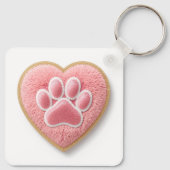Custom Pet Mom Keychain | Heart Shaped Paw Prints (Achterkant)