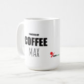 Custom Pet Name Coffee Mug | Powered by Coffee and Koffiemok (Voorkant links)
