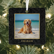 Custom Pet Name Photo Botanical Holiday
