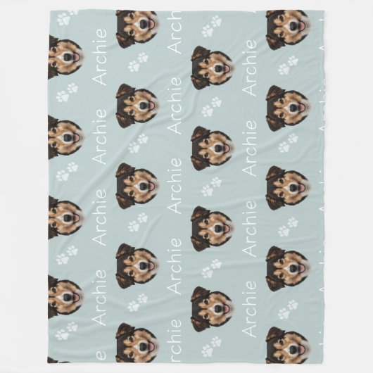 Custom Pet Name Photo Dog  Fleece Deken (Voorkant)