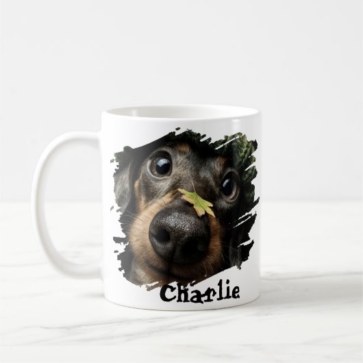 Custom Pet Name Photo Pet Lover Gift Typography Koffiemok (Links)