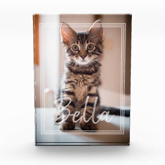 Custom Pet Name Typography and Photo Frame Fotoblokken (Voorkant)