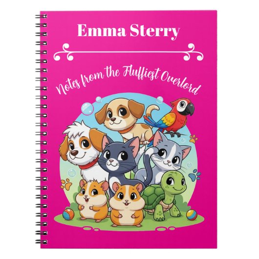 Custom Pet Overlord Cartoon Notitieboek (Voorkant)
