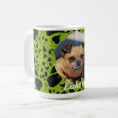 Custom Pet Parent Mug with Green & Black Plant Koffiemok (Voorkant links)