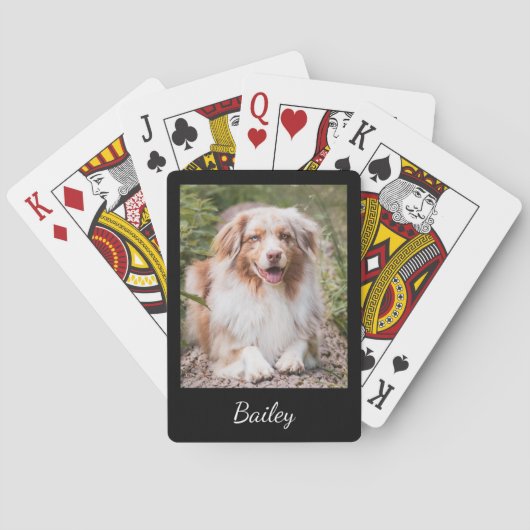 Custom Pet Photo and Name Script Pokerkaarten (Achterkant)