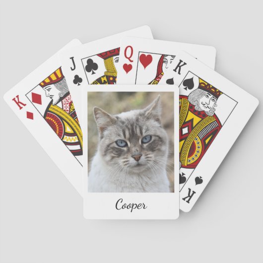 Custom Pet Photo and Name Script Pokerkaarten (Achterkant)