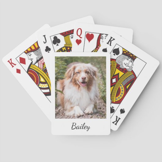 Custom Pet Photo and Name Script Pokerkaarten (Achterkant)