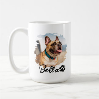 Custom Pet Photo and Name Typography Koffiemok
