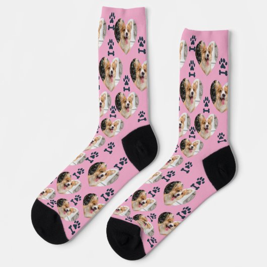 Custom Pet Photo and  Paw Prints Socks Sokken (Links)