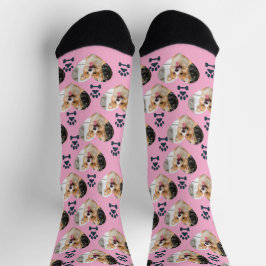 Custom Pet Photo and Paw Prints Socks Sokken