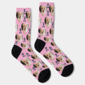 Custom Pet Photo and Paw Prints Socks Sokken (Rechts)