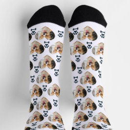 Custom Pet Photo and Paw Prints Socks Sokken