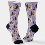 Custom Pet Photo and Paw Prints Socks Sokken (Gebogen)
