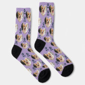 Custom Pet Photo and Paw Prints Socks Sokken (Rechts)
