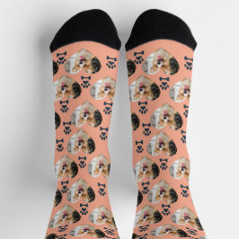 Custom Pet Photo and Paw Prints Socks Sokken