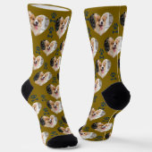 Custom Pet Photo and Paw Prints Socks Sokken (Gebogen)