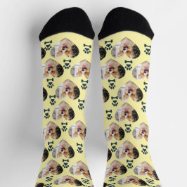 Custom Pet Photo and Paw Prints Socks Sokken