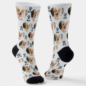Custom Pet Photo and Paw Prints Socks Sokken (Gebogen)