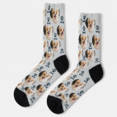 Custom Pet Photo and Paw Prints Socks Sokken (Links)