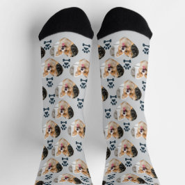 Custom Pet Photo and Paw Prints Socks Sokken