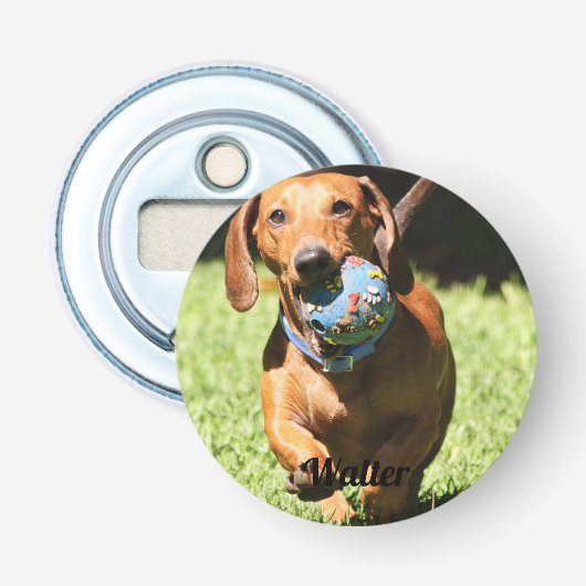Custom Pet Photo and Text   Button Flesopener (Voorkant)