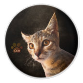Custom Pet Photo Cat Hondenliefhebber Sjabloon Keramische Knop (Voorkant)