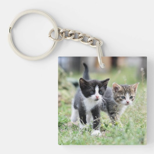 Custom Pet Photo Cat Keepsake Sleutelhanger (voorkant)