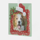Custom Pet Photo Christmas Glass Ornament (Voorkant links)