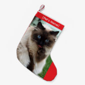 Custom Pet Photo Christmas Stocking Kleine Kerstsok (Voorkant (Hangend))