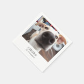 Custom Pet Photo Cocktail servetten voor bruilofte (Hoek)